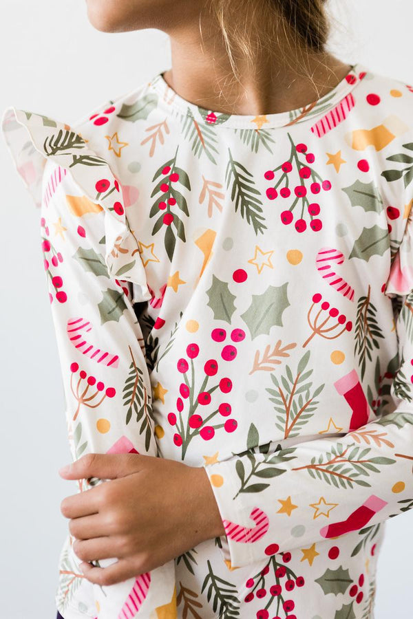 holly-jolly-christmas-l-s-ruffle-tee Mila & Rose - Sophia's StyleRuffle Tee L/S-1